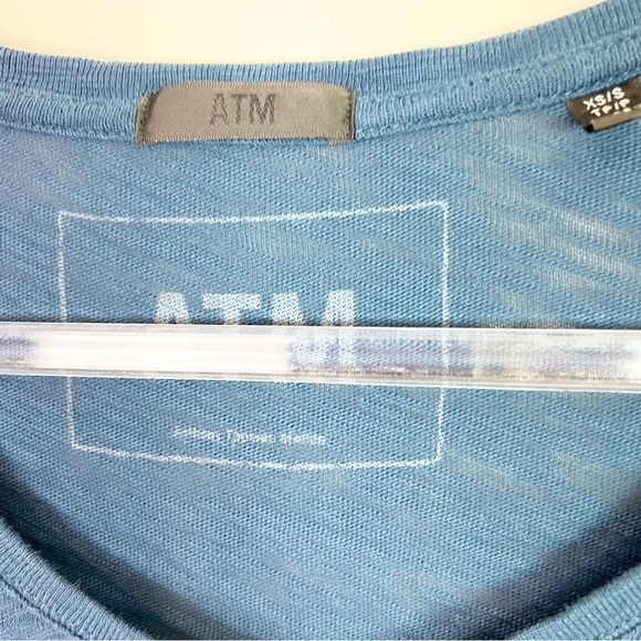 ATM ANTHONY THOMAS MELILLO BLUE BLACK TIE DYE OMBRE SLUB T-SHIRT WOMENS XS/SMALL - Picture 4 of 5